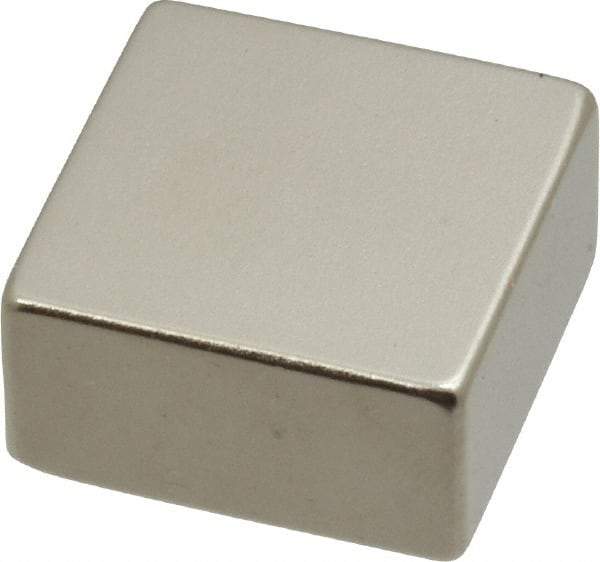 Eclipse - 43.9 Lb Max Holding Capacity Neodymium Rare Earth Block Magnet - 1" Long x 1" Wide x 1/2" High, 248°F Max Operating Temp - Exact Tool & Supply
