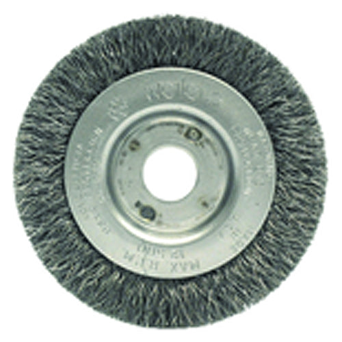3″ Diameter-3/8″-1/2″ Arbor Hole - Crimped Steel Wire Straight Wheel - Exact Tool & Supply