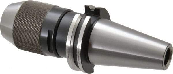 Albrecht - CAT40, 1/32 to 1/2" Capacity, Steel Integral Shank Drill Chuck - Keyless, Taper Shank, 2" Sleeve Diam, 3-15/16" Open Length - Exact Tool & Supply