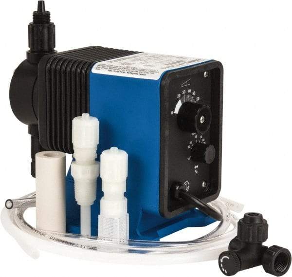 Pulsafeeder - 120/230 Volt, 100 psi, 1.25 GPH, Electronic Metering Pump - 9-1/2 Inch Long x 5 Inch Wide x 9.9 Inch High - Exact Tool & Supply