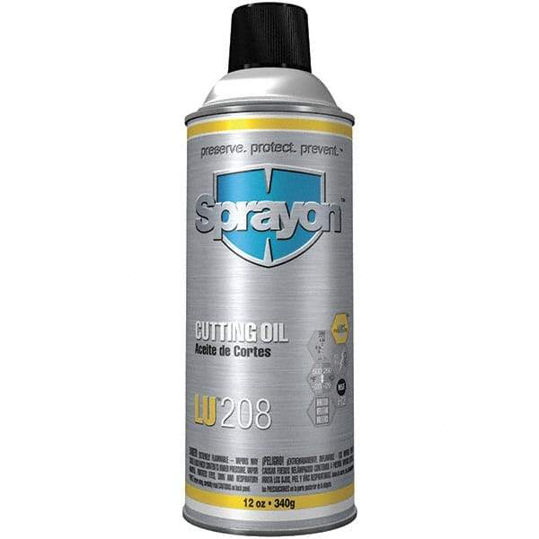 Sprayon - Sprayon, 12 oz Aerosol Cutting Fluid - Straight Oil, For Broaching, Cutting, Drilling, Grinding, Machining, Sawing, Threading - Exact Tool & Supply