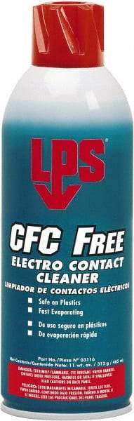 LPS - 11 Ounce Aerosol Contact Cleaner - 0°F Flash Point, Flammable, Food Grade, Plastic Safe - Exact Tool & Supply