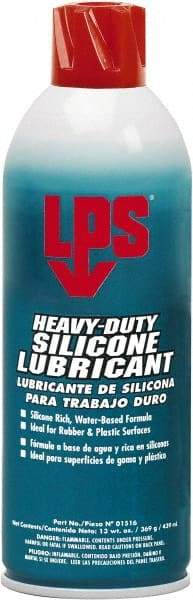 LPS - 16 oz Aerosol Dry Film/Silicone Penetrant/Lubricant - White, -40°F to 392°F, Food Grade - Exact Tool & Supply