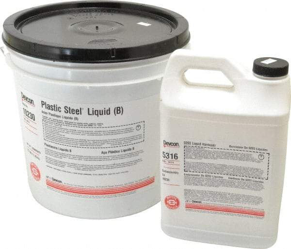 Devcon - 25 Lb Pail Two Part Epoxy - 45 min Working Time, Series Plastic Steel - Exact Tool & Supply