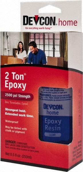 Devcon - 4.5 oz Bottle Two Part Epoxy - 30 min Working Time, Series 2 Ton - Exact Tool & Supply
