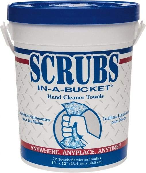 Scrubs - Pre-Moistened Hand Cleaning Wipes - Center Pull, 12-1/2" x 10-1/2" Sheet Size, Blue - Exact Tool & Supply