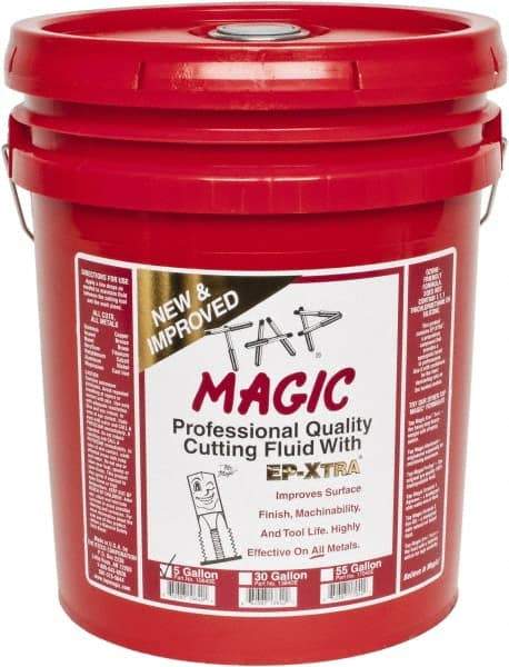 Tap Magic - Tap Magic EP-Xtra, 5 Gal Pail Cutting & Tapping Fluid - Semisynthetic, For Boring, Broaching, Drilling, Engraving, Facing, Milling, Reaming, Sawing, Threading, Turning - Exact Tool & Supply
