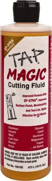 Tap Magic - Tap Magic EP-Xtra, 1 Pt Bottle Cutting & Tapping Fluid - Semisynthetic, For Boring, Broaching, Drilling, Engraving, Facing, Milling, Reaming, Sawing, Threading, Turning - Exact Tool & Supply