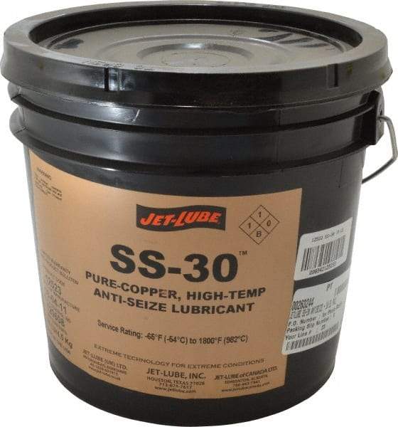 Jet-Lube - 10 Lb Pail High Temperature Anti-Seize Lubricant - Copper, -65 to 1,800°F, Copper Colored, Water Resistant - Exact Tool & Supply