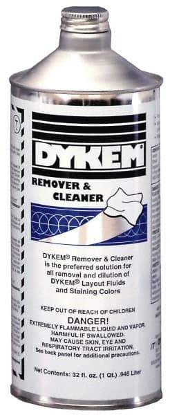 Dykem - Layout Fluid Remover and Thinner - 32 Ounce Bottle - Exact Tool & Supply