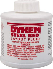 Dykem - Red Layout Fluid - 4 Ounce Brush Top Can - Exact Tool & Supply