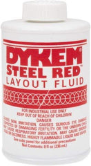 Dykem - Red Layout Fluid - 8 Ounce Brush Top Can - Exact Tool & Supply