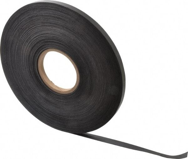 Mag-Mate - 200' Long x 1/2" Wide x 1/32" Thick Flexible Magnetic Strip - 4 Lb Max Pull Force, 2 Linear Ft/Lb Magnetic Pull Force, Plain Back - Exact Tool & Supply
