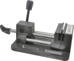 Palmgren - 3" Jaw Opening Capacity x 1" Throat Depth, Horizontal Drill Press Vise - 3" Wide Jaw, Stationary Base, Standard Speed, 12-1/4" OAL x 2-3/4" Overall Height - Exact Tool & Supply