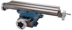 Palmgren - 6" Table Width x 18-5/8 Table Length, 8" Cross Travel x 12" Longitudinal Travel, Slide Machining Table - 6-1/8" Overall Height, Two 9/16" Longitudinal T Slots - Exact Tool & Supply