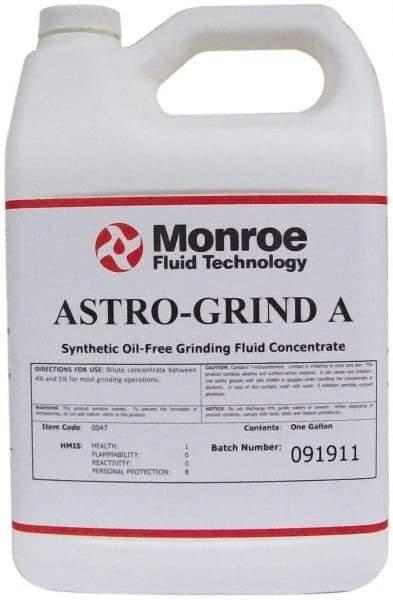 Monroe Fluid Technology - Astro-Grind A, 1 Gal Bottle Grinding Fluid - Synthetic, For Light Machining - Exact Tool & Supply