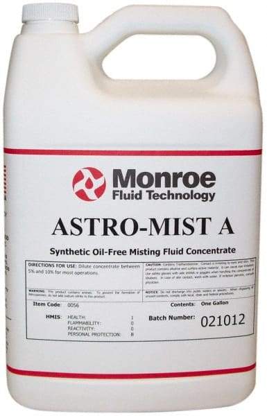 Monroe Fluid Technology - Astro-Mist A, 1 Gal Bottle Grinding Fluid - Synthetic, For Light Machining - Exact Tool & Supply