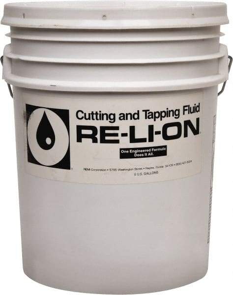 Made in USA - Re-Li-On, 5 Gal Pail Cutting & Tapping Fluid - Naphthenic Oil Based, For Machining, Turning - Exact Tool & Supply