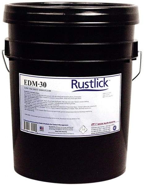 Rustlick - Rustlick EDM-30, 5 Gal Pail EDM/Dielectric Fluid - Straight Oil, For Electric Discharge Machining - Exact Tool & Supply