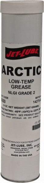 Jet-Lube - 14 oz Cartridge Low Temperature Grease - Amber, Low Temperature, 225°F Max Temp, NLGIG 2, - Exact Tool & Supply