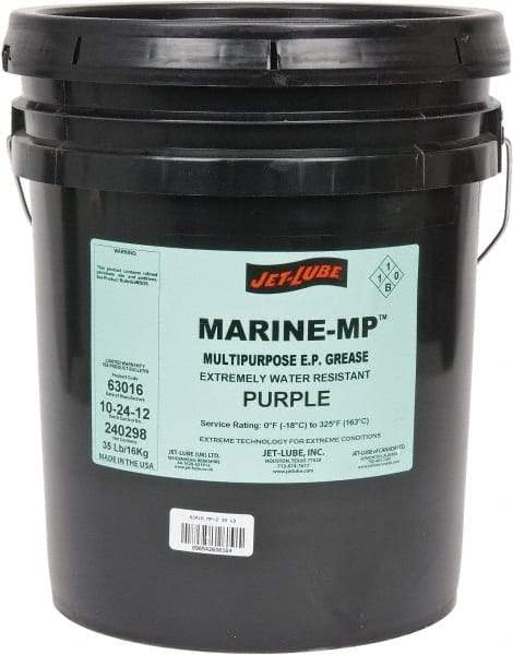 Jet-Lube - 35 Lb Pail Lithium High Temperature Grease - Purple, High/Low Temperature, 325°F Max Temp, NLGIG 2, - Exact Tool & Supply