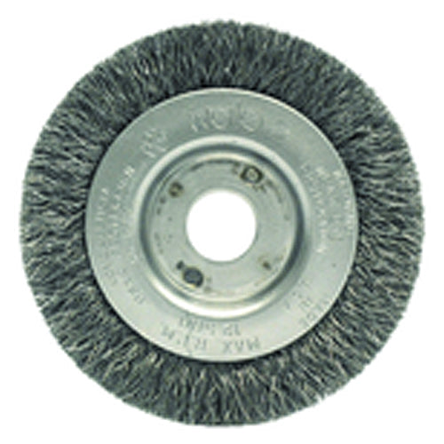 3″ Diameter-3/8″-1/2″ Arbor Hole - Crimped Steel Wire Straight Wheel - Exact Tool & Supply