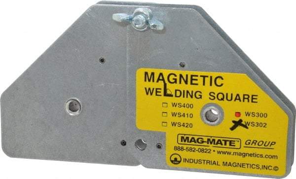 Mag-Mate - 7-5/8" Wide x 1-3/8" Deep x 3-3/4" High, Rare Earth Magnetic Welding & Fabrication Square - 120 Lb Average Pull Force - Exact Tool & Supply