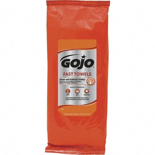 GOJO - Pre-Moistened Hand Cleaning Wipes - Packet, 11" x 7-3/4" Sheet Size, Blue - Exact Tool & Supply