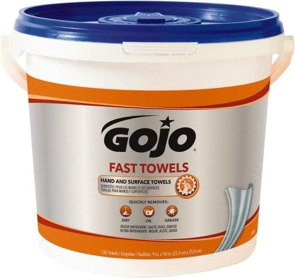 GOJO - Pre-Moistened Hand Cleaning Wipes - Center Pull, 12-1/4" x 10-1/2" Sheet Size, Blue - Exact Tool & Supply