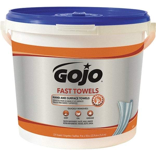 GOJO - Pre-Moistened Hand Cleaning Wipes - Center Pull, 11" x 7-3/4" Sheet Size, Blue - Exact Tool & Supply