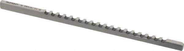Dumont Minute Man - 3mm Keyway Width, Style A, Keyway Broach - High Speed Steel, Bright Finish, 1/8" Broach Body Width, 13/64" to 1-1/8" LOC, 5" OAL, 650 Lbs Pressure for Max LOC - Exact Tool & Supply