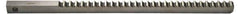 Dumont Minute Man - 7/16" Keyway Width, Style AF, Keyseating Broach - Bright Finish, 7/16" Broach Body Width, 20" OAL - Exact Tool & Supply