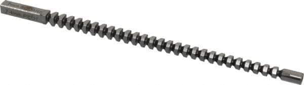 Dumont Minute Man - 7mm x 7-3/4" Overall Length, 0.2913" Pilot Hole Diam, Square Broach - 0.2756 to 0.2764" Tolerance, 0.385 to 0.387" Across Corners, 7.4mm Drill, 7/32" Pitch, 3/8 to 1" LOC, 1,800 Lbs. Pressure for Max LOC - Exact Tool & Supply