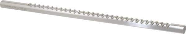 Dumont Minute Man - 3/16" Keyway Width, Production Keyway Broach - Bright Finish, 5/8" Broach Body Width, 25/64" to 2-1/2" LOC, 14-3/4" OAL, 2,170 Lbs Pressure for Max LOC - Exact Tool & Supply