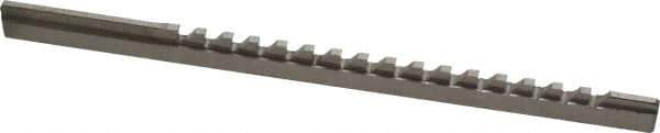 Value Collection - 3/32" Keyway Width, Style B, Keyway Broach - High Speed Steel, Bright Finish, 3/16" Broach Body Width, 19/64" to 1-11/16" LOC, 6-3/4" OAL - Exact Tool & Supply