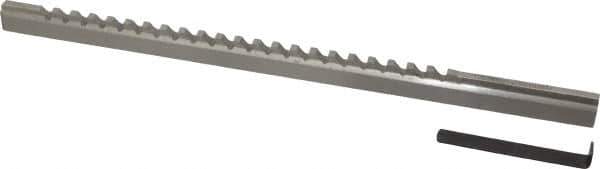 Value Collection - 3/16" Keyway Width, Style C, Keyway Broach - High Speed Steel, Bright Finish, 3/8" Broach Body Width, 25/64" to 2-1/2" LOC, 11-3/4" OAL - Exact Tool & Supply