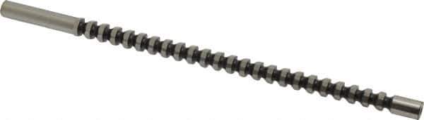 Dumont Minute Man - 1/4" Hex, 1/4" Pilot Hole Diam, 1/4 to 3/4" Length of Cut, Hexagon Broach - 0.287 to 0.289" Across Corners, 6" OAL, 1,025 Lb Pressure for Max Length of Cut, 3/16" Pitch, High Speed Steel - Exact Tool & Supply