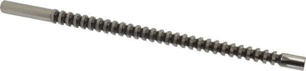Dumont Minute Man - 3/8" Hex, 3/8" Pilot Hole Diam, 3/8 to 1-1/4" Length of Cut, Hexagon Broach - 0.431 to 0.433" Across Corners, 8-1/2" OAL, 2,400 Lb Pressure for Max Length of Cut, 7/32" Pitch, High Speed Steel - Exact Tool & Supply