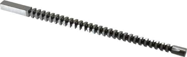 Dumont Minute Man - 3/8" x 9-3/8" Overall Length, 25/64" Pilot Hole Diam, Square Broach - 0.3755 to 0.3765" Tolerance, 0.524 to 0.526" Across Corners, 1/4" Pitch, 3/8 to 1-1/4" LOC, 3,720 Lbs. Pressure for Max LOC - Exact Tool & Supply