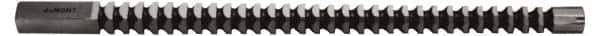 Dumont Minute Man - 1" x 24-1/8" Overall Length, 1-3/32" Pilot Hole Diam, Square Broach - 1.002 to 1.003" Tolerance, 1.403 to 1.405" Across Corners, 7/16" Pitch, 5/8 to 2" LOC, 9,200 Lbs. Pressure for Max LOC - Exact Tool & Supply