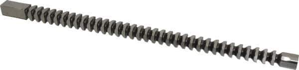 Dumont Minute Man - 3/4" x 17-3/4" Overall Length, 13/16" Pilot Hole Diam, Square Broach - 0.751 to 0.752" Tolerance, 1.045 to 1.047" Across Corners, 7/16" Pitch, 5/8 to 1-5/8" LOC, 5,940 Lbs. Pressure for Max LOC - Exact Tool & Supply