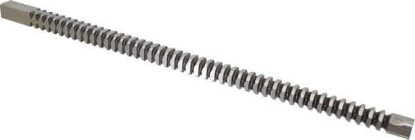 Dumont Minute Man - 7/8" x 22-3/4" Overall Length, 15/16" Pilot Hole Diam, Square Broach - 0.8765 to 0.8775" Tolerance, 1.227 to 1.229" Across Corners, 7/16" Pitch, 5/8 to 2" LOC, 9,200 Lbs. Pressure for Max LOC - Exact Tool & Supply