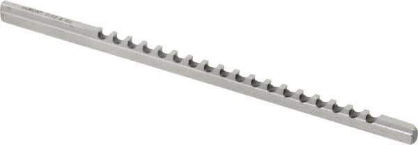 Dumont Minute Man - 3/32" Keyway Width, Style A, Keyway Broach - High Speed Steel, Bright Finish, 1/8" Broach Body Width, 13/64" to 1-1/8" LOC, 5" OAL, 780 Lbs Pressure for Max LOC - Exact Tool & Supply