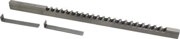 Dumont Minute Man - 5/16" Keyway Width, Style C, Keyway Broach - High Speed Steel, Bright Finish, 3/8" Broach Body Width, 25/64" to 2-1/2" LOC, 11-3/4" OAL, 3,960 Lbs Pressure for Max LOC - Exact Tool & Supply