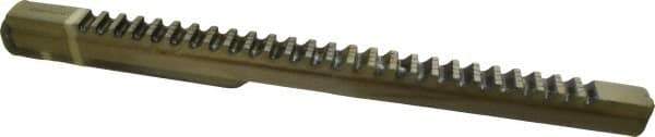 Dumont Minute Man - 7/8" Keyway Width, Style F, Keyway Broach - High Speed Steel, Bright Finish, 1" Broach Body Width, 1" to 6" LOC, 20-1/4" OAL, 9,800 Lbs Pressure for Max LOC - Exact Tool & Supply