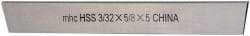 Interstate - 3/32 Inch Wide x 5/8 Inch High x 5 Inch Long, Parallel Cutoff Blade - M2 Grade, Bright Finish - Exact Tool & Supply