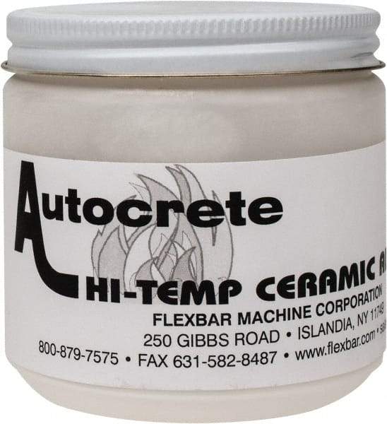 Flexbar - 1 Lb Jar White Ceramic Filler/Repair Caulk - 3000°F Max Operating Temp, 24 hr Full Cure Time - Exact Tool & Supply