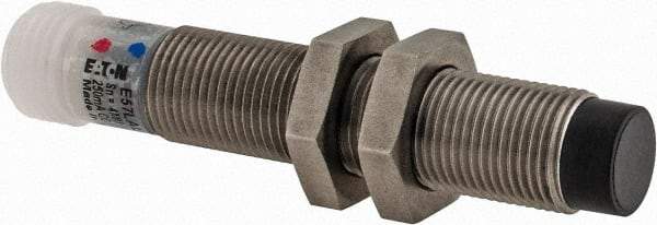 Eaton Cutler-Hammer - NPN, 4mm Detection, Cylinder Unshielded, Inductive Proximity Sensor - 2 Wires, IP67, 20 to 250 VAC, M12x1 Thread, 2.87 Inch Long - Exact Tool & Supply