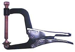Grip-On - 12-7/8" OAL Standard Jaw Spindle C-Clamp Weld Locking Pliers - Exact Tool & Supply