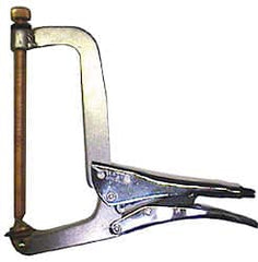 Grip-On - 15" OAL Standard Jaw Spindle C-Clamp Weld Locking Pliers - Exact Tool & Supply